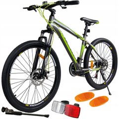 Велосипед MTB MalTrack сіра рама 18 дюймів, Зелений, 18"
