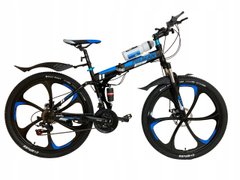 MTB велосипед Pelikan 002 складной черный рама 17 дюймов, Синий, 17"