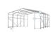 Гаражный павильон 6х12м - высота боковых стенок 4м с воротами 4,1х4м, PRIMEtex 2300, огнестойкий, серый, установка - бетон - 10