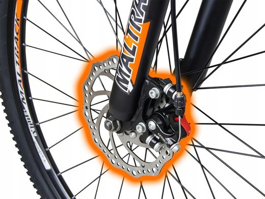 Велосипед MTB MalTrack 26 " черная рама 18 дюймов, Оранжевый, 18"