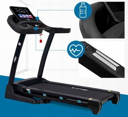 Електрична бігова доріжка Sapphire (3,5 км, до 150 кг, 18 км/год, Bluetooth, QI)