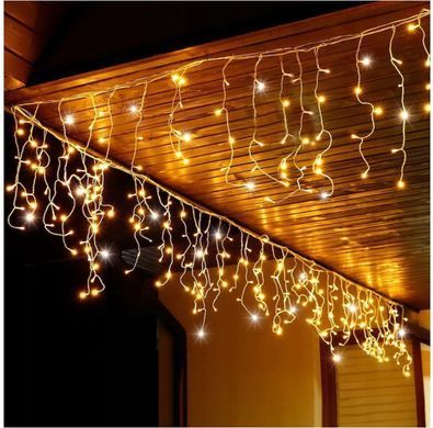 Гирлянда бахрома 14.5 м 300 LED Белый теплый + Flash