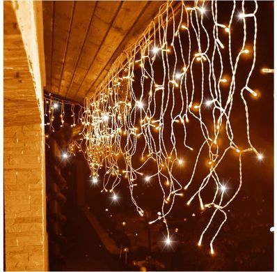 Гирлянда бахрома 14.5 м 300 LED Белый теплый + Flash