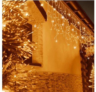 Гирлянда бахрома 14.5 м 300 LED Белый теплый + Flash
