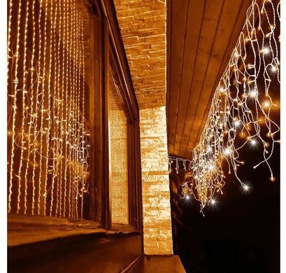 Гирлянда бахрома 14.5 м 300 LED Белый теплый + Flash
