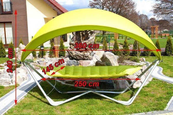 Двомісний гамак з рамою і навісом PARADISE 250х145 см