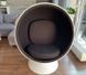 Поворотне футуристичне крісло шар Ball Chair з акустичним витишенням біло-чорне