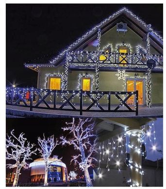 Новорічна гірлянда бахрома Білий теплий 500 LED 13.4 м