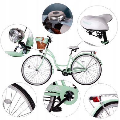 Городской велосипед MalTrack 108994 рама 18 дюймов 28 зеленый, Зелёный, 18"