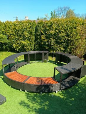 Обшивка для SPA-бассейна из полиротанга круглая Casaria, черная, &Oslash;206 см