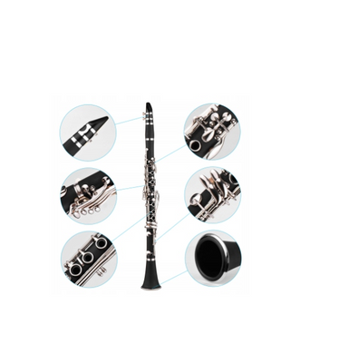 Нікелевий кларнет з АБС та мельхіоровим покриттям Бінокулярний кларнет, Черный