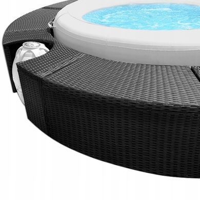 Обшивка для SPA-бассейна из полиротанга круглая Casaria, черная, &Oslash;206 см