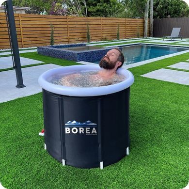 Складна ванна для крижаних ванн та моржування Borea 360 л, 80 см з термометром, кришкою та насосом