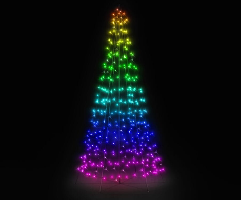 Светодиод Twinkly Light Tree 300 RGBW, черный столб, 2 м, IP44