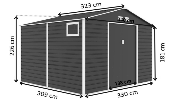 Металевий сарай для інструментів Malmo 3,4 x 3,2 м Store Boss коричневий