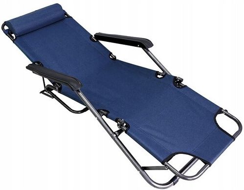 Шезлонг лежак для відпочинку темно-синій Zero Gravity