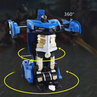 Авто робот 2в1 автомобіль пульт дистанційного керування, Синий