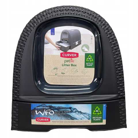 Curver petlife covered clearance pet litter tray black