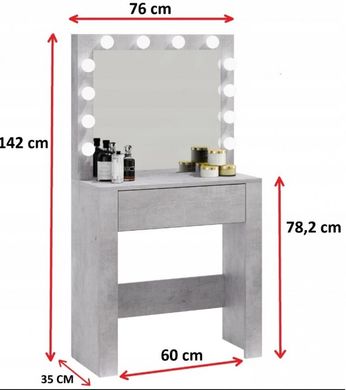 Туалетный столик с подсветкой Bonro B070 серый (20000026)