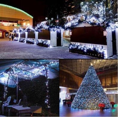 Новорічна гірлянда 65 м 1000 LED (Холодний білий колір)