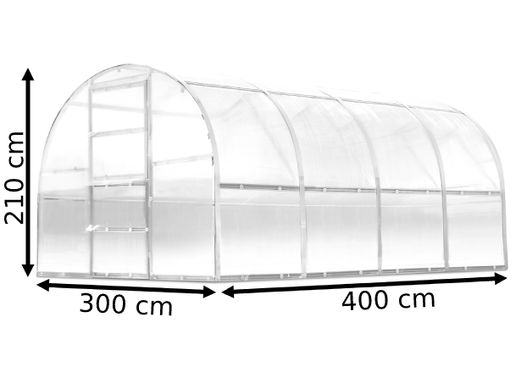 Теплиця з полікарбонату Amber, Матовий, 3 х 4, 400, 210