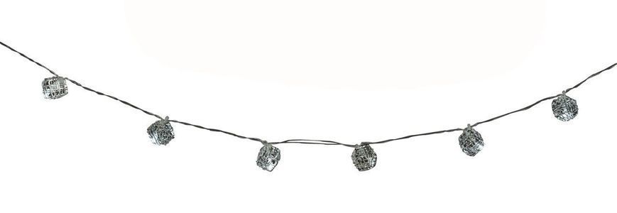Новорічна гірлянда "Кубики" LED x 10, Біле холодне світло, На пальчикових батарейках