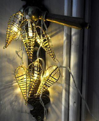Новорічна гірлянда 10 LED, Біле тепле світло, На пальчикових батарейках