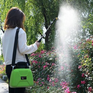Электрический опрыскиватель для плеча с аккумуляторным питанием 5 л, комплект с 3 насадками