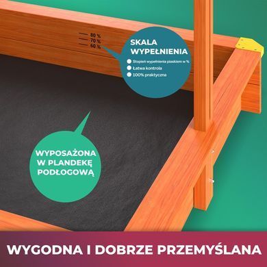 Пісочниця дерев'яна, що замикається, + навіс