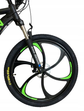 Велосипед MTB Pelikan 3.0 черная рама 17 дюймов, Зелёный, 17"