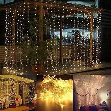 Гирлянда штора 3x3 м 300 LED теплый белый