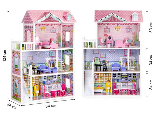 Кукольный домик с мебелью EcoToys XXL