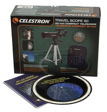Телескоп Celestron Travel 50 + карты