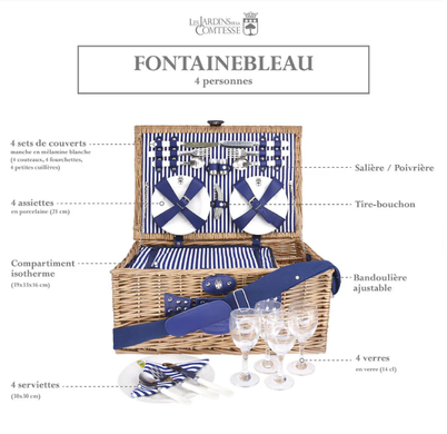Плетеная корзина для пикника Fontainebleau - на 4 персоны
