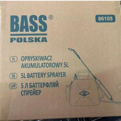 Аккумуляторный опрыскиватель, насадки, пистолет, легкий бак 5л, bass polska