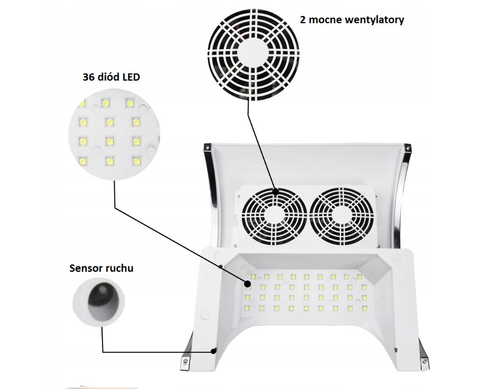 LED/УФ лампа 2в1 пилозбірник 80ВТ