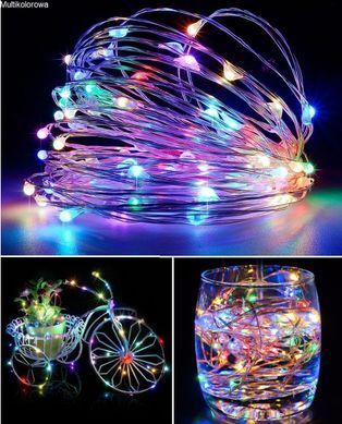 Новорічна гірлянда 100 LED, Довжина 11 М, Біле тепле світло 230В.