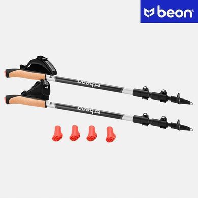 Палки для скандинавской ходьбы, карбон Beon NX6 Carbon Black