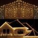 Новогодняя гирлянда бахрома 5,5 м 100 LED (Теплый белый с холодной белой вспышкой) - 3