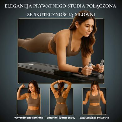 Складная доска для пилатеса Pilatella PB-001-2025-BLK &ndash; домашний реформер для пилатеса, йоги и фитнеса