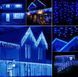 Новорічна гірлянда бахрома 5,5 м 100 LED (Синій колір з холодним білим спалахом) - 7