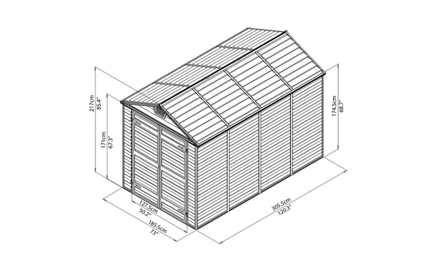 Садовий сарай для інструментів SkyLight Palram - Canopia 1,85 м x 3,05 м, сірий