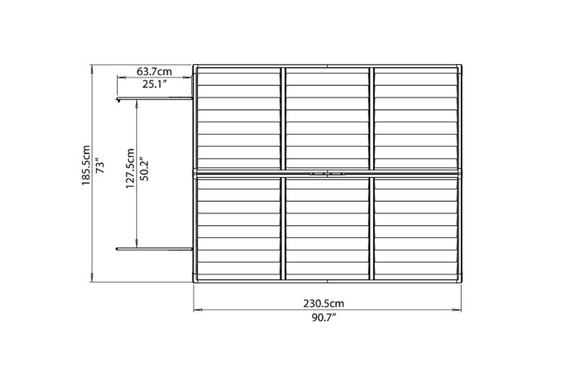 Інструментальний сарай SkyLight 1,85 м x 2,31 м сірого кольору, Палрам - Canopia