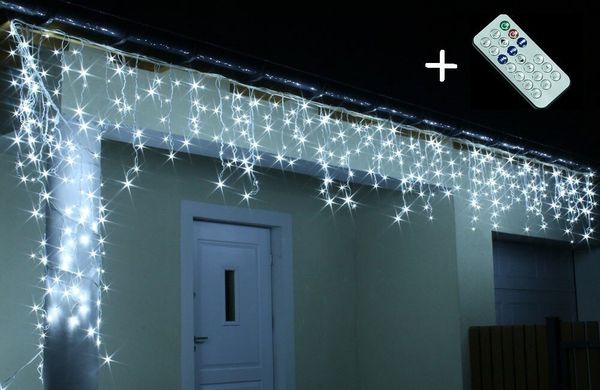Новогодняя гирлянда Бахрома 100 LED Белый холодный 5 M + Пульт