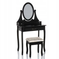 Туалетний столик чорний з дзеркалом + стілець