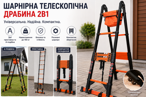 Шарнірна телескопічна драбина: як вибрати універсальну модель для дому та професійної роботи