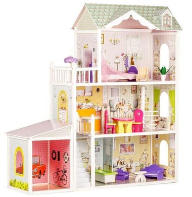 Мега большой игровой кукольный домик для барби Ecotoys 4108wg Beverly + гараж 124см