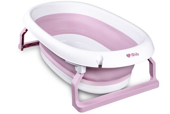 Складная детская ванночка iKido TB326R бело-розовая