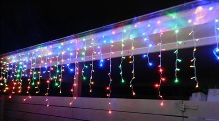 Новогодняя гирлянда Бахрома 300 LED, Разноцветный свет 14 м
