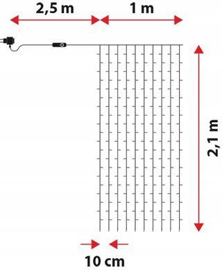 Twinkly Curtain 210 RGBW светодиодный занавес Wi-Fi/BT